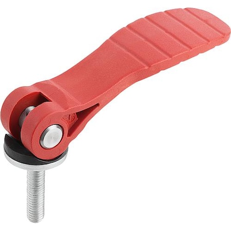 Cam Lever With Plastic Handle Ext. Thread, Steel Or Stainless, Metric